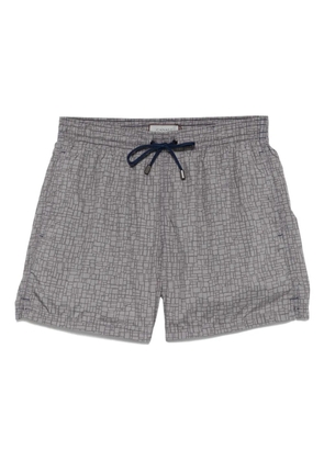 Canali graphic-print swim shorts - Grey