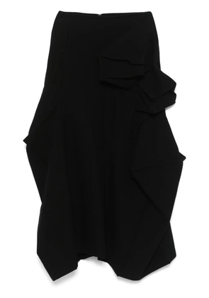 Yohji Yamamoto 3D-appliqué midi skirt - Black