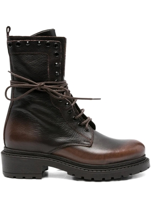 Metisse 40mm lace-up eyelet-detailed combat boots - Brown