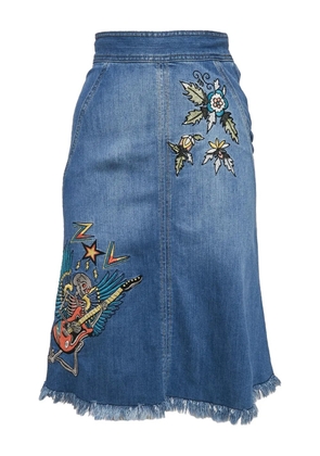 Zadig&Voltaire embroidered denim skirt - Blue