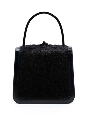 Celine Pre-Owned 2000 Leather Trimmed Pony Hair Acrylic Top Handle Bag handbag - Black