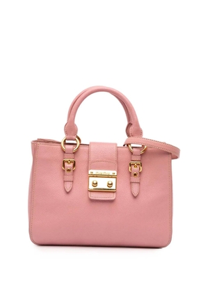 Miu Miu Pre-Owned 2010-2025 Goatskin Madras satchel - Pink