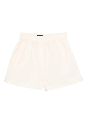 Eleh elastic-waistband cotton shorts - Neutrals