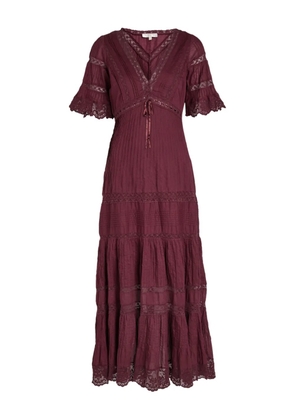 LoveShackFancy Marlowe lace-detail midi dress - Red