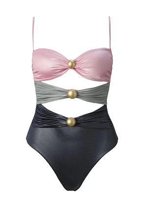 SOFIA ERHAN Sarah embellished cut-out swimsuit - Blue