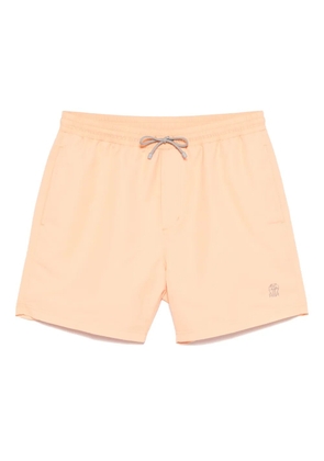 Brunello Cucinelli logo-embroidered swim shorts - Orange