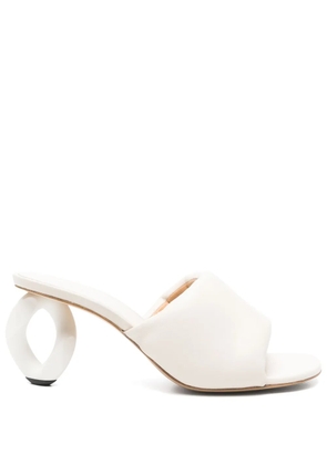 JW Anderson 70mm Chain-heel leather sandals - Neutrals