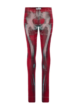 Jean Paul Gaultier mesh graphic-print trousers - Red