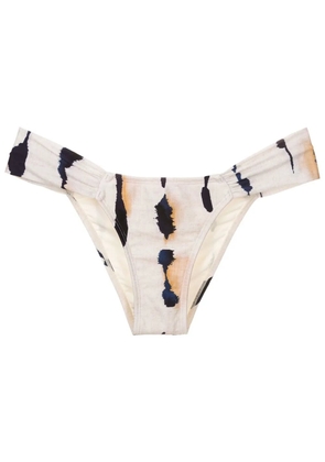 Lenny Niemeyer abstract-print draped bikini bottom - Neutrals