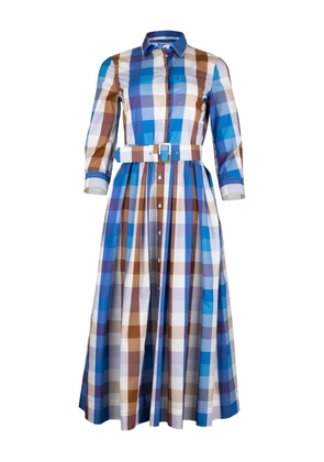 Sara Roka Nidina checked maxi dress - Blue