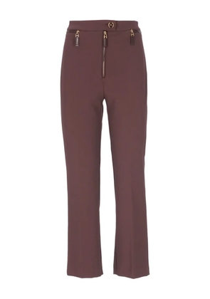 Elisabetta Franchi cropped straight-leg trousers - Brown