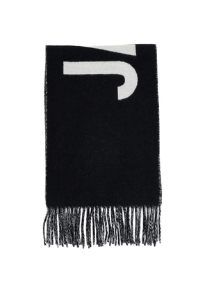 Jacquemus logo fringed scarf - Black