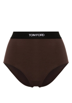 TOM FORD logo-waistband briefs - Brown