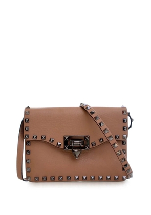 Valentino Garavani Pre-Owned 2010-2025 Mini Leather Rockstud Flap crossbody bag - Brown