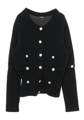CHANEL Pre-Owned 1986-1988 Coco Mark button-front cardigan - Black
