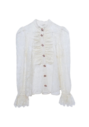 ZIMMERMANN Laced ruffled blouse - Neutrals