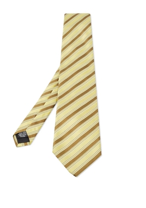 BOSS 2024 pre-owned diagonal-stripes silk tie - Yellow