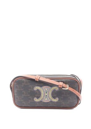 Celine Pre-Owned 2021-2026 Mini Canvas Cuir Triomphe Camera Bag crossbody bag - Black