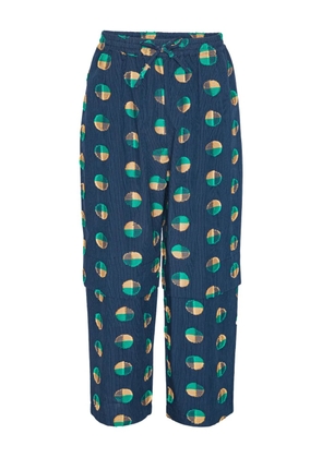 Henrik Vibskov Shants circular-pattern drawstring trousers - Blue