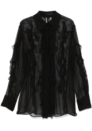 Valentino Garavani floral-embroidered blouse - Black