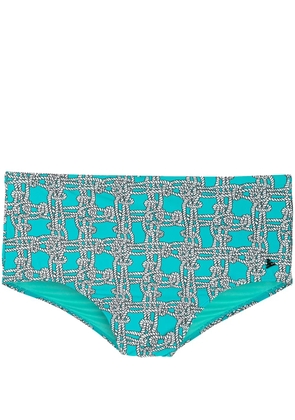 Amir Slama graphic-print swimming trunks - Blue