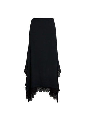 ERDEM Cady lace-trim midi skirt - Black