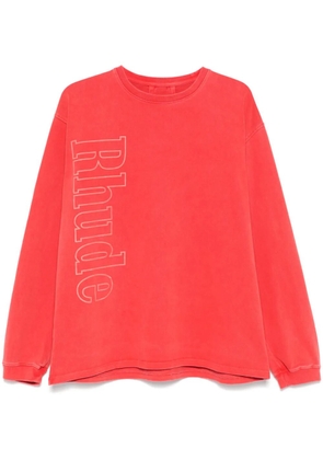 RHUDE logo longsleev sweatshirt - Red