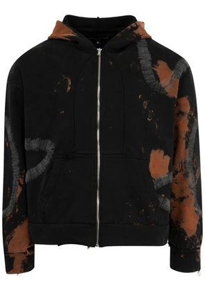 Who Decides War Windowed zip-up hoodie - Black