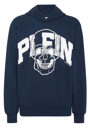 Philipp Plein Skull logo-print cotton hoodie - Blue