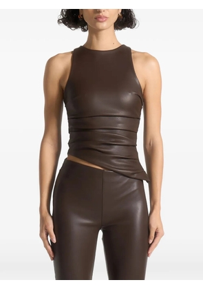 Manière De Voir Yolande asymmetric racer top - Brown