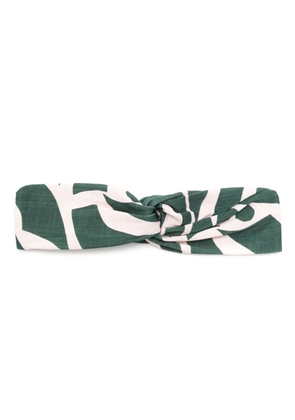 Lygia & Nanny Bethania graphic-print twisted head band - Green