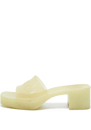 Gucci Pre-Owned logo-embossed transparent slides - White