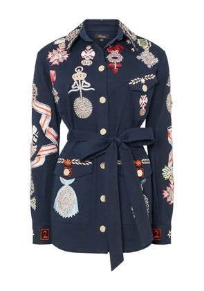 Temperley London belted shirt jacket - Blue