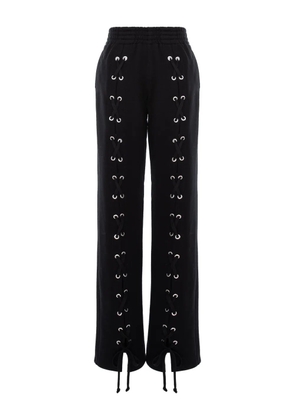 HAMZA eyelet lace-up trousers - Black
