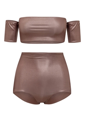 ALESSANDRO VIGILANTE Shiny bikini set - Brown