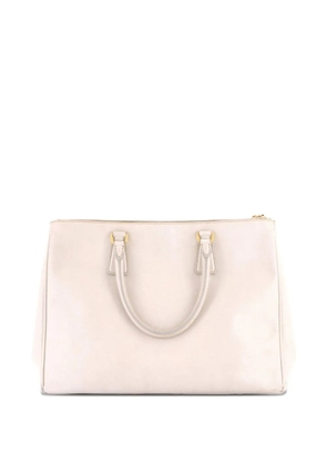 Prada Pre-Owned Double Zip Lux Saffiano Leather Large tote bag - White