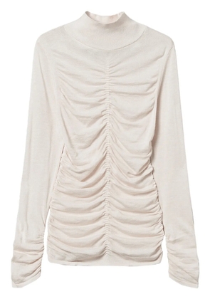 TWINSET gathered high neck jumper - Neutrals