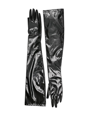 CHB CHRISTIAN BOARO long patent-leather gloves - Black