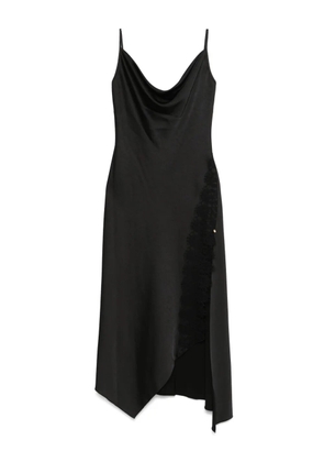 NISSA spaghetti-straps satin dress - Black