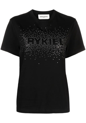 Sonia Rykiel beaded-logo cotton T-shirt - Black