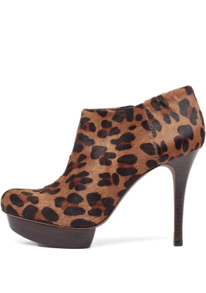 Tory Burch 110mm leopard-print platform boots - Brown