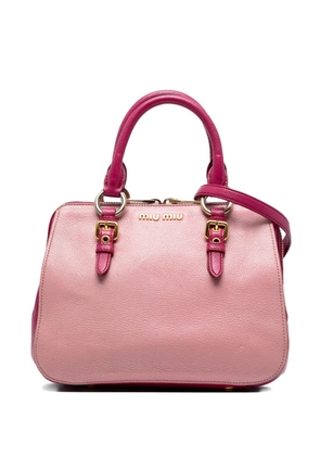 Miu Miu Pre-Owned 2000-2025 Bicolor Goatskin Madras Bowler Bag satchel - Pink