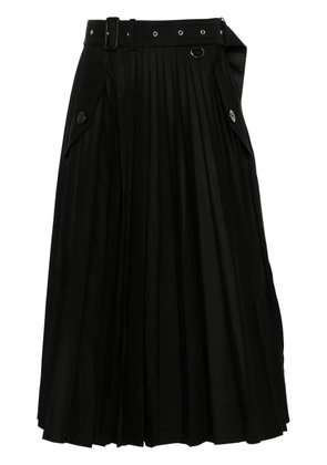 sacai plissé midi skirt - Black