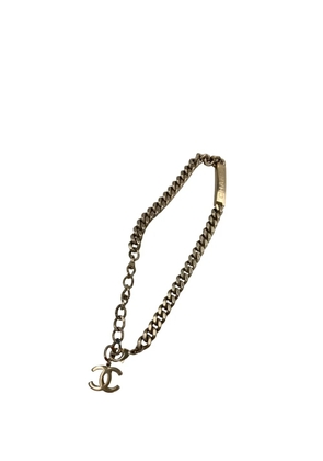 CHANEL Pre-Owned 2015 Gold Plated ID Curb Link Chain Necklace costume necklace