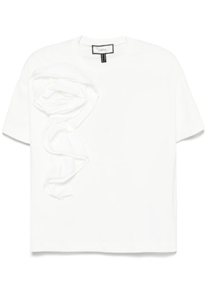 NISSA floral-appliqué T-shirt - White