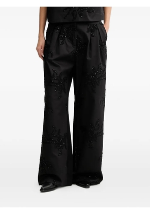MUNTHE embellished wide trousers - Black