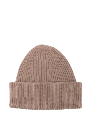 Fabiana Filippi ribbed metallic-thread beanie hat - Brown
