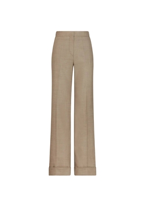 Oscar de la Renta wide-leg cuffed trousers - Neutrals