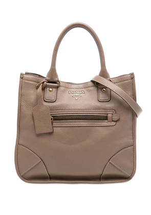 Prada Pre-Owned 2010-2025 Cervo Open Convertible Tote satchel - Brown
