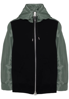 sacai panelled hoodie - Green